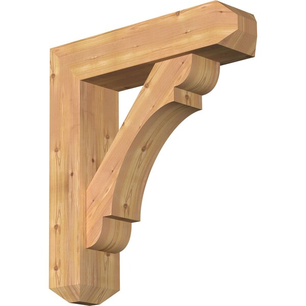 Ekena Millwork Olympic Craftsman Smooth Bracket w/ Offset Brace, Western Red Cedar, 7 1/2"W x 30"D x 34"H BKT0806X30X34OLY04SWR - main